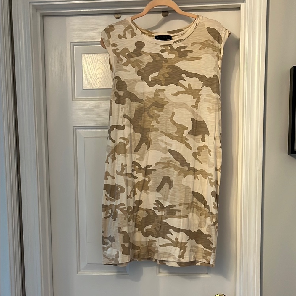 Sanctuary Tan and Cream Sheath Mini Dress